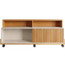 Ver imagem 2 de Rack para TV 60 pol 160cm MDP e MDF com Rodízios Cinamomo e Off White Lyam Decor