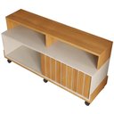 Ver mais imagens de Rack para TV 60 pol 160cm MDP e MDF com Rodízios Cinamomo e Off White Lyam Decor