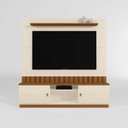 Ver imagem 4 de Home para Sala Florianopolis para TV 70" 175cm Nichos Gavetas Off White Amendoa Mobler