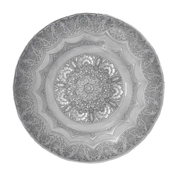 Centro de Mesa em Vidro Prata Estilo Art Nouveau 01 - 1
