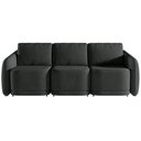 Ver imagem 2 de Sofá Cama Modulado Retrátil e Reclinável Decorativo Varsóvia 276cm Veludo Cinza Chumbo G33 - Gran Be
