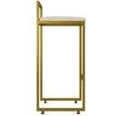 Ver imagem 7 de Kit 04 Banquetas Alta Para Cozinha Sala De Jantar Hanna L02 Dourado Linho Cru - Lyam Decor