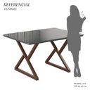 Ver imagem 4 de Mesa para Sala de Jantar Retangular 120x90cm MDF com Vidro Império Cinza/Marrom/Grafite