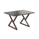 Ver imagem 1 de Mesa para Sala de Jantar Retangular 120x90cm MDF com Vidro Império Cinza/Marrom/Grafite