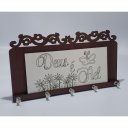Ver imagem 1 de Porta Chaves 5 Ganchos Parede Decoração Moderna Madeira Mdf Porta Chaves Mdf:deus É Fiel