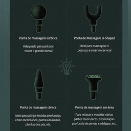 Massageador sem Fio 6 Modos 4 Pontas Massagem Relaxante Anti Estresse Alivia Dores Tensao - 4