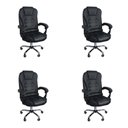 Ver imagem 1 de Kit 4 Cadeiras Escritório Presidente Ergonômica com Encosto Reclinável Pretas
