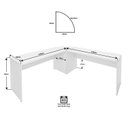 Ver imagem 3 de Conjunto Mesa de Escritório Conexão em L e Gaveteiro Volante 4 Gavetas 140cm Branco