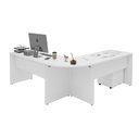 Ver imagem 7 de Conjunto Mesa de Escritório Conexão em L e Gaveteiro Volante 4 Gavetas 140cm Branco