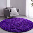 Ver imagem 1 de Tapete Saturs Shaggy Pelo Alto Roxo Redondo 200 cm Tapete para Sala e Quarto