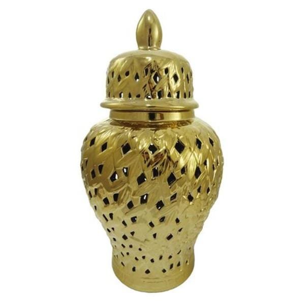 Potiche em Cerâmica Dourado - 1