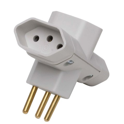Pino Adaptador 3 Saídas Branco 2pt 10a Kit 10 Peças Ilumi
