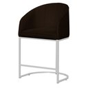 Ver imagem 1 de Cópia - Poltrona Banqueta Mia Estofada Base Metal Branco Tecido Veludo - Estopar Poltrona Mia Base B