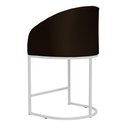 Ver imagem 4 de Cópia - Poltrona Banqueta Mia Estofada Base Metal Branco Tecido Veludo - Estopar Poltrona Mia Base B