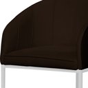 Ver imagem 3 de Cópia - Poltrona Banqueta Mia Estofada Base Metal Branco Tecido Veludo - Estopar Poltrona Mia Base B