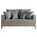 Ver imagem 3 de Sofá 2 Lugares Beny Base em Madeira Maciça Recepção Linho Cinza Kimi Design