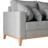 Sofá 2 Lugares Beny Base em Madeira Maciça Recepção Linho Cinza Kimi Design - 5