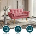 Ver imagem 4 de Namoradeira Decorativa Confortável para Sala Recepção Consultório Manicure Alice Suede