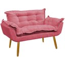 Ver mais imagens de Namoradeira Decorativa Confortável para Sala Recepção Consultório Manicure Alice Suede
