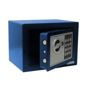 Cofre Eletrônico Digital Pequeno (17x23x17cm) Pelegrin CH-17EF Em Aço Azul