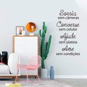 Ver imagem 1 de Adesivo Decorativo Parede Frase Sorria Sem Câmeras Ame Sem Condições