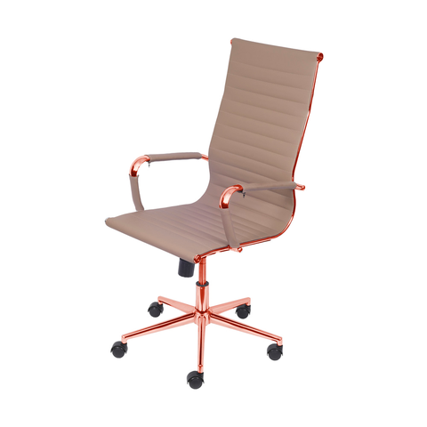 Cadeira de Escritório Giratoria Eames Caramelo - Alta - Rose Gold