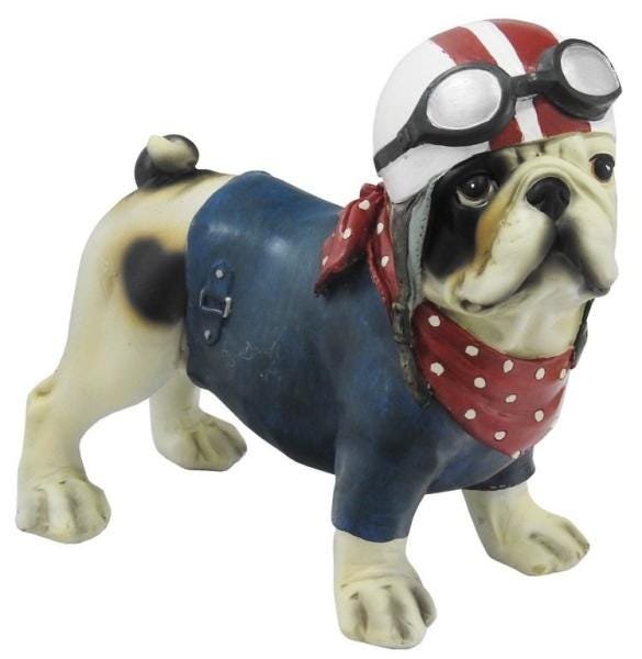 Escultura Em Resina Bulldog Flake - 1