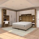 Ver imagem 1 de Conjunto Quarto Queen Base Box e Colchão 10 Peças 11 Portas 7 Gavetas Paris Eucamóveis