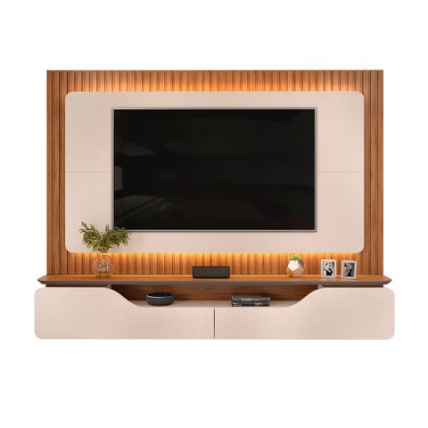 Painel Treviso para Tv 70 Pol De MDF com Fitas de LED DJ Móveis