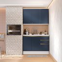 Ver imagem 1 de Armário de Cozinha Compacta 100% Mdf 120cm Branco/azul Profundo Celeste Kappesberg