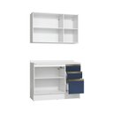 Ver imagem 5 de Armário de Cozinha Compacta 100% Mdf 120cm Branco/azul Profundo Celeste Kappesberg