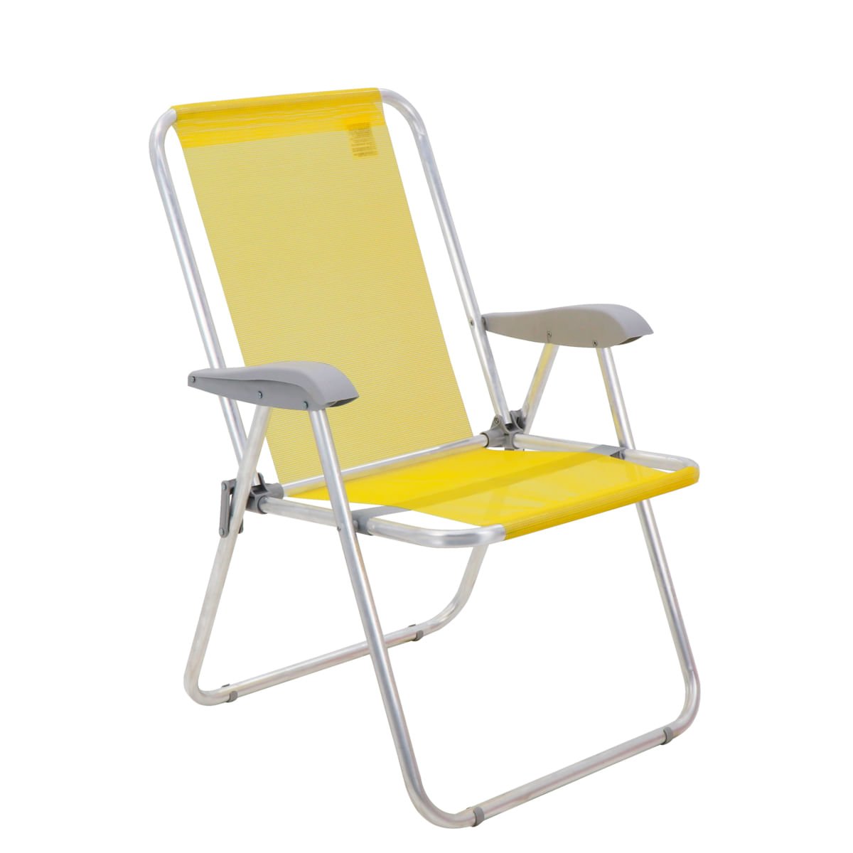 Cadeira de Praia Tramontina Creta Master em Alumínio com Assento Amarelo - 1