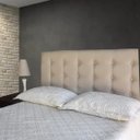Ver imagem 1 de Cabeceira Cama Box Solteiro Botonê 15 Suede Liso Bege 90X60 RBL