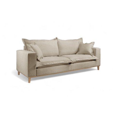 Sofá Fixo Odisseu 2 Lugares 1,60m Castellar Móbile Linho Bege