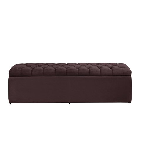 Calçadeira Baú Imperatriz 120 cm Suede Bordô Escuro