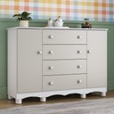 Ver imagem 1 de Cômoda Infantil 125cm 2 Portas e 4 Gavetas Dengo Multimóveis Mp4440 Branco/off White