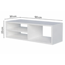 Ver imagem 3 de Rack Bancada 90cm Retrô Suspenso para Sala Tv Compacto