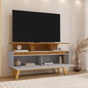 Ver imagem 6 de Rack com Gavetas Rubi 1,2 120cm Naturalle e Off White Bechara Móveis