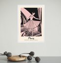 Ver imagem 2 de Quadro Decorativo Arte Bailarina Rosa - Paris 33x24cm - com Vidro:moldura Branca