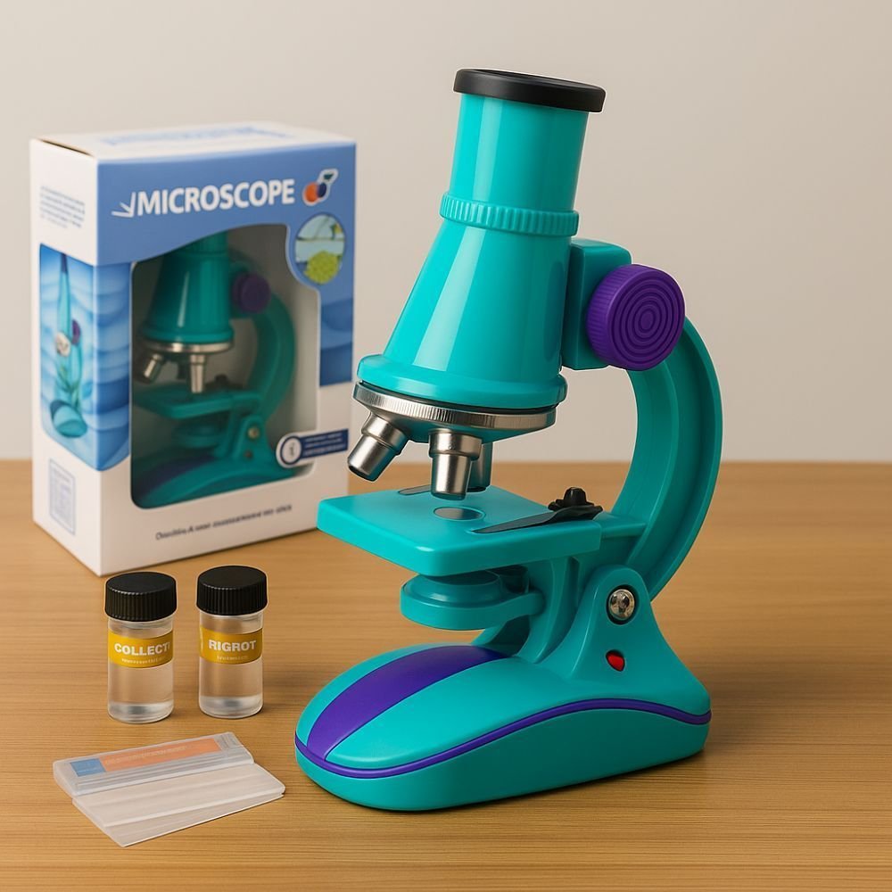Microscópio Infantil Portátil 100x 200x 450x Led Educativo | MadeiraMadeira