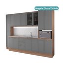 Ver imagem 3 de Armário de Cozinha Completa com Balcão Milla Harmony Move Carraro Nogal com Cinza Titânio