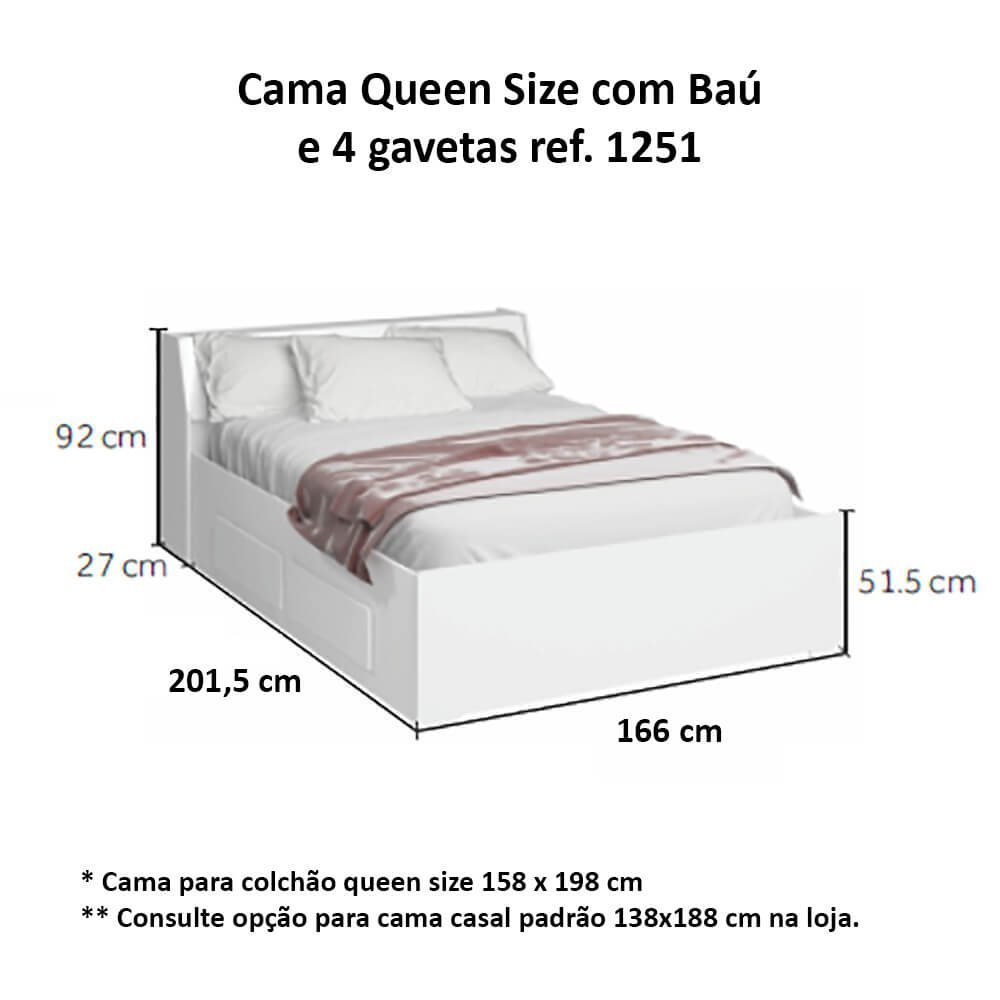 Dormitório Queen Size Completo 1222 Carvalho Claro - 4