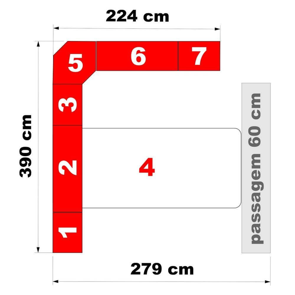 Dormitório Queen Size Completo 1222 Carvalho Claro - 5