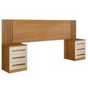 Ver imagem 1 de Cabeceira Extensiva Ripada para Box Bélgica 140-160 Cm com 2 Mesas de Cabeceira - Benetill