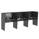 Ver imagem 1 de Mesa de Trabalho Call Center 3 Lugares Tripla Fechada - Preto