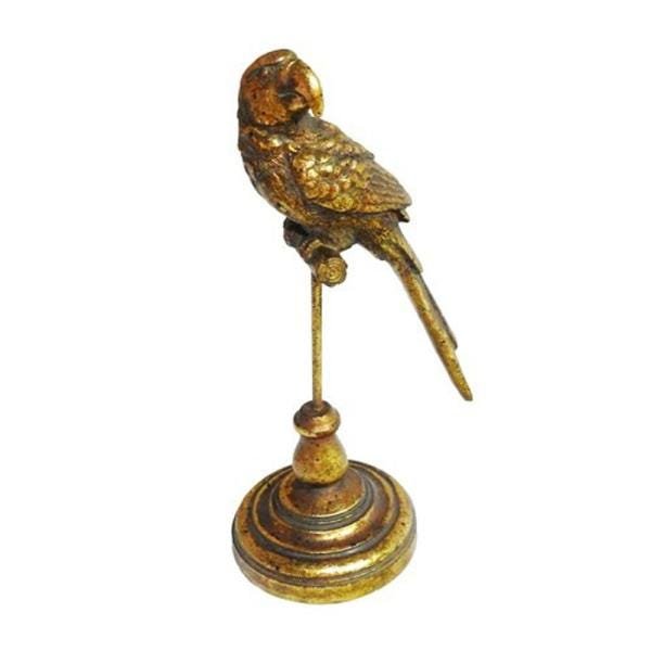 Escultura Decorativa Pássaro Dourado - 1