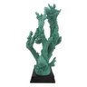 Coral Decorativo em Poliresina Verde Base Quadrada Preta - 1