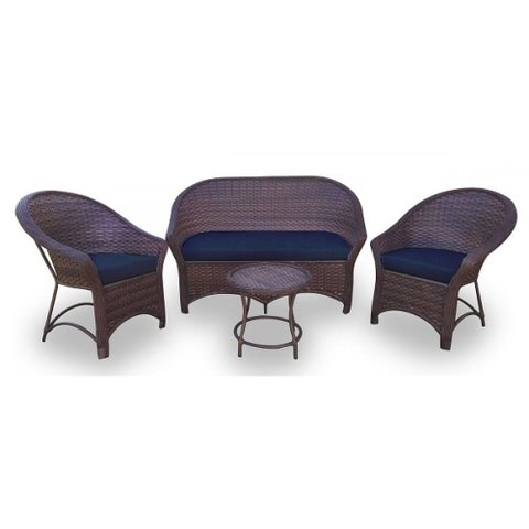 Conjunto de Sofá Fibra Sintética Bali Promo - 1 Sofá 2L + 2 Poltronas + 1 Mesa Centro - Tecido Duna 