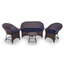Ver imagem 1 de Conjunto de Sofá Fibra Sintética Bali Promo - 1 Sofá 2L + 2 Poltronas + 1 Mesa Centro - Tecido Duna