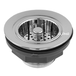 Válvula Pia Cozinha Americana Escoamento 3.1/2'' ABS Cromada:Prateado - 2